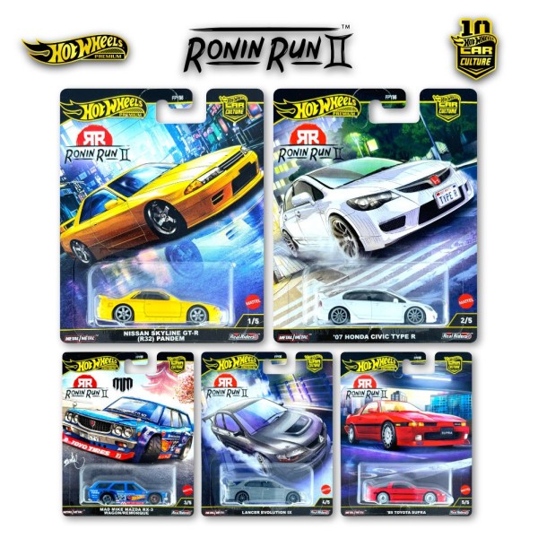 Hot Wheels Premium Ronin Run II sada 5ks