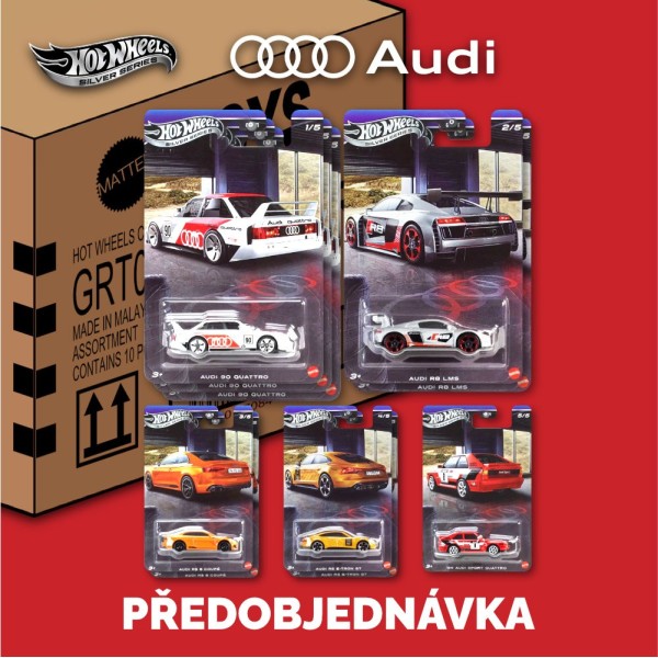 Hot Wheels Silver Series Audi - sada 10ks (bedna) - Předobjednávka