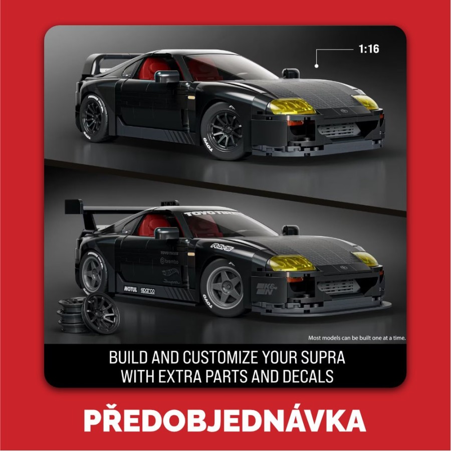 Hot Wheels Brick Shop Stavebnice 94 Toyota Supra MkIV - Předobjednávka