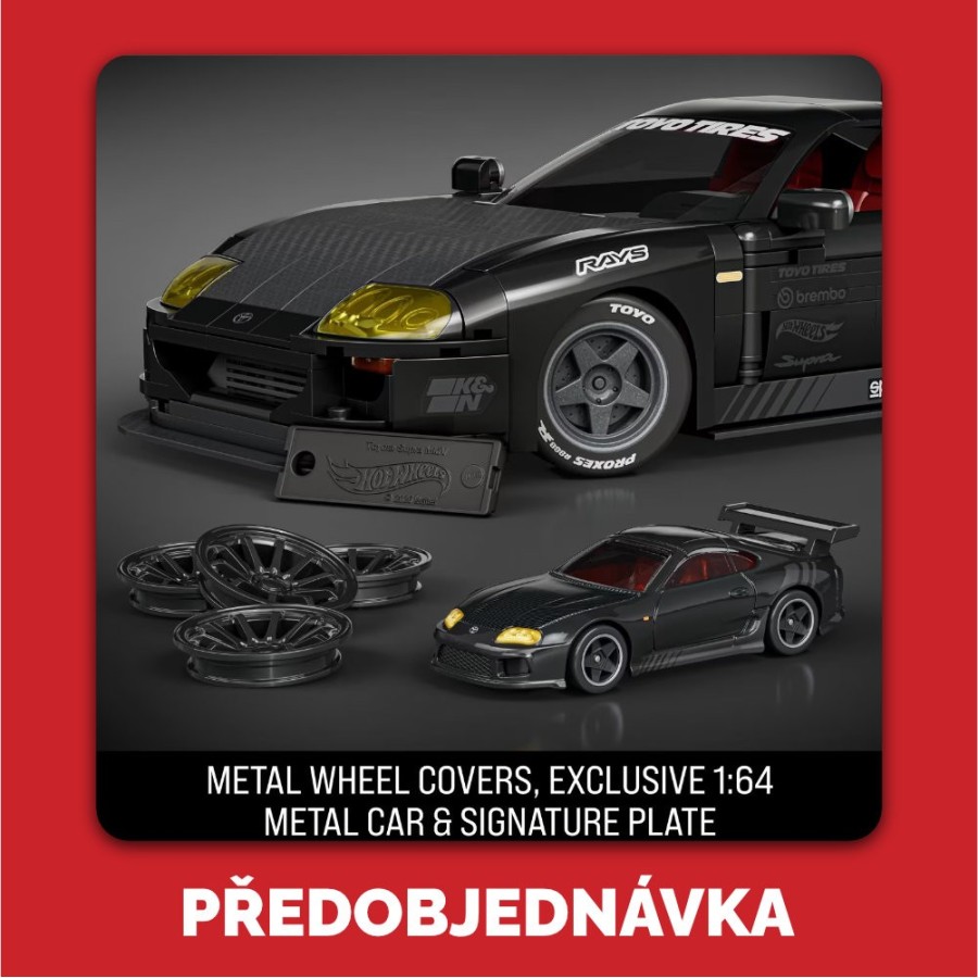 Hot Wheels Brick Shop Stavebnice 94 Toyota Supra MkIV - Předobjednávka