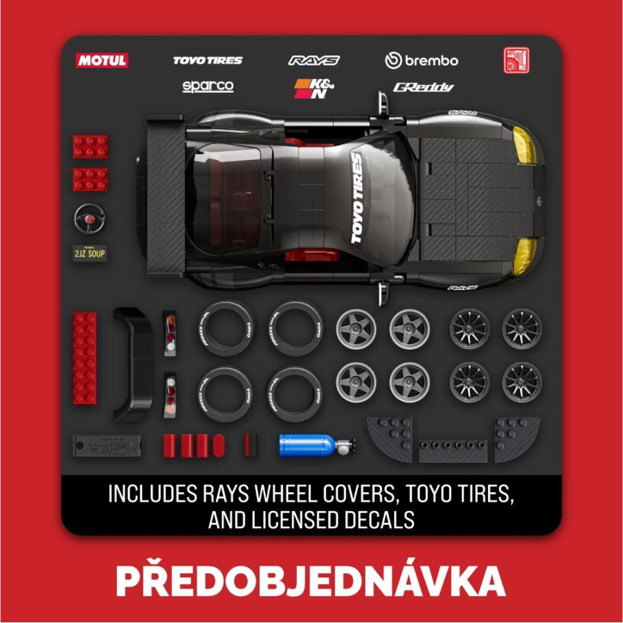 Hot Wheels Brick Shop Stavebnice 94 Toyota Supra MkIV - Předobjednávka