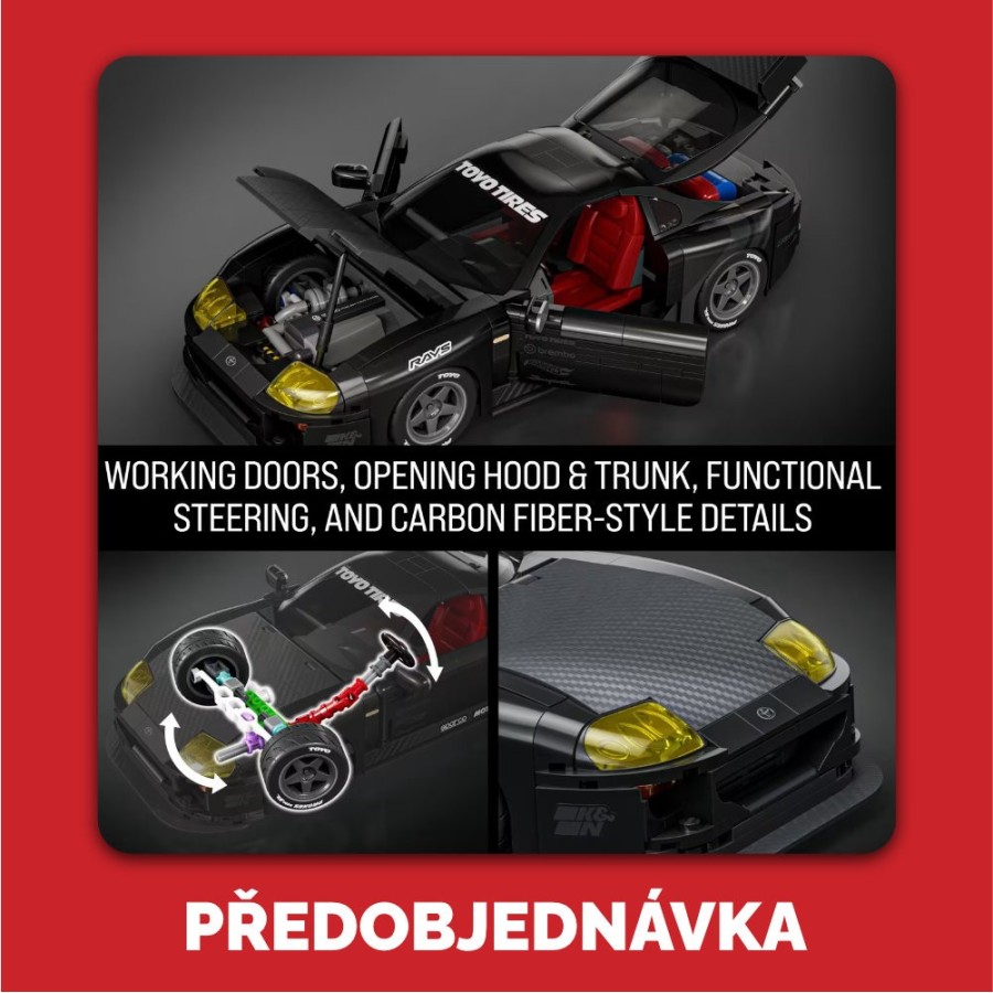 Hot Wheels Brick Shop Stavebnice 94 Toyota Supra MkIV - Předobjednávka