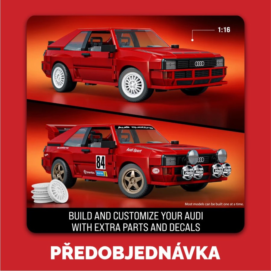 Hot Wheels Brick Shop Stavebnice 84 Audi Sport Quattro - Předobjednávka