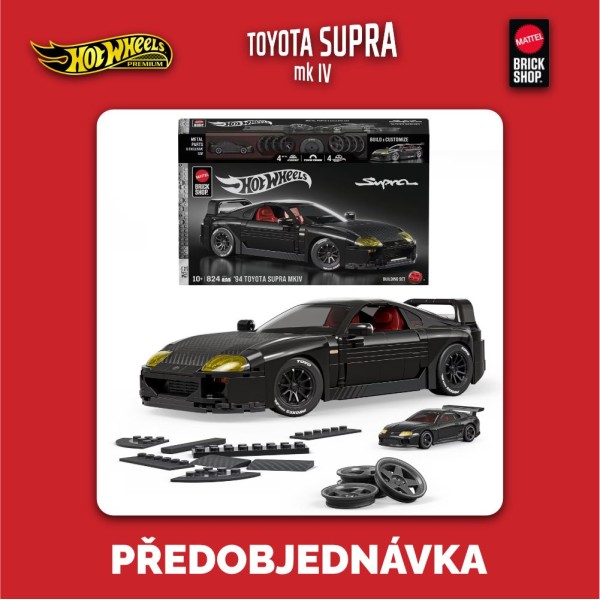 Hot Wheels Brick Shop Stavebnice 94 Toyota Supra MkIV - Předobjednávka