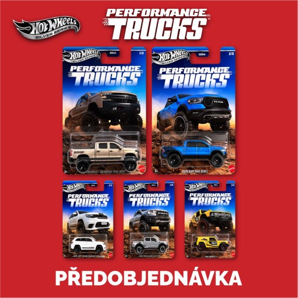 Hot Wheels Silver Series Performance Trucks sada 5ks - Předobjednávka