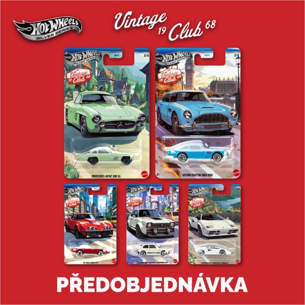 Hot Wheels Silver Series Vintage Club III - sada 5ks - Předobjednávka