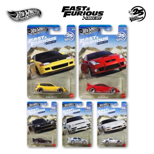 Hot Wheels Silver Series Fast and Furious Race Off sada 5ks