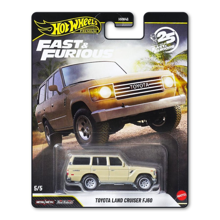 Hot Wheels Premium Fast and Furious 25th anniversary SET 3 včetně chase sada 5ks