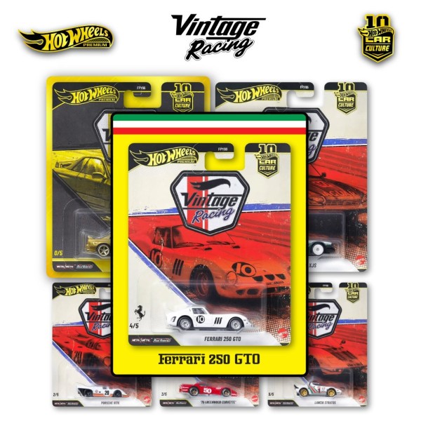 Hot Wheels Premium Car Culture Vintage Racing - sada 5ks