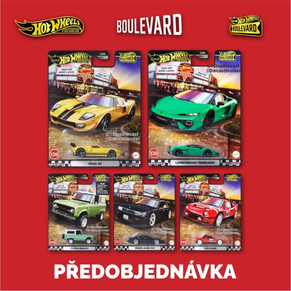 Hot Wheels Premium Boulevard 136 až 140 sada 5ks - Předobjednávka