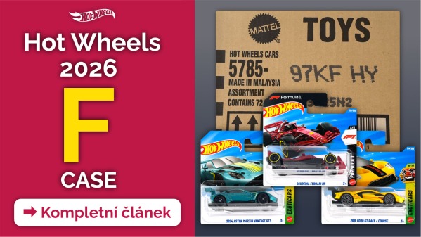 Hot Wheels Mainline Case F 2026 jaké premiérové modely nabízí?